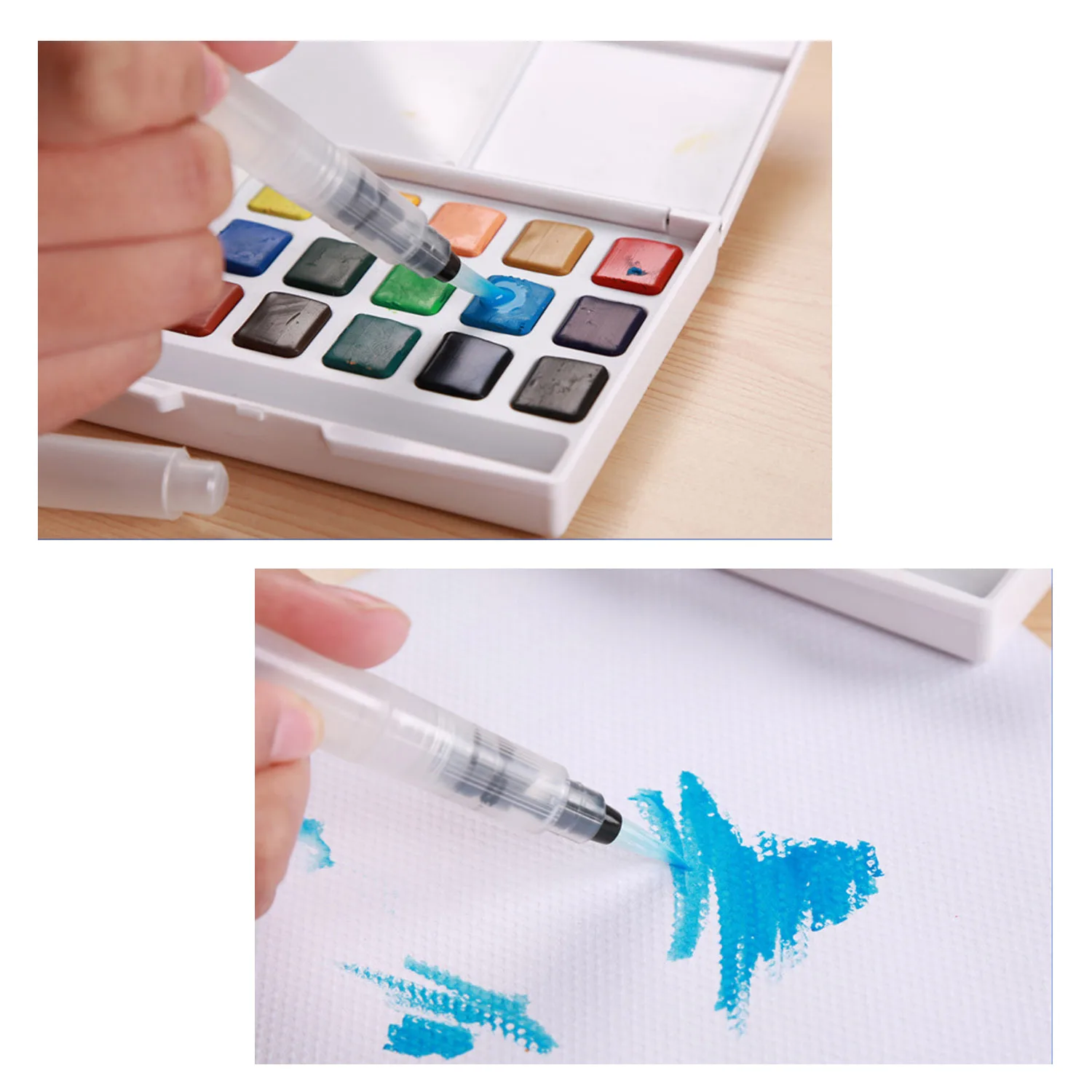 6pcs Assorted Tips Art Water Coloring Brush Pens Set for Children Kids Watercolor Painting Calligraphy Drawing Art Supplies