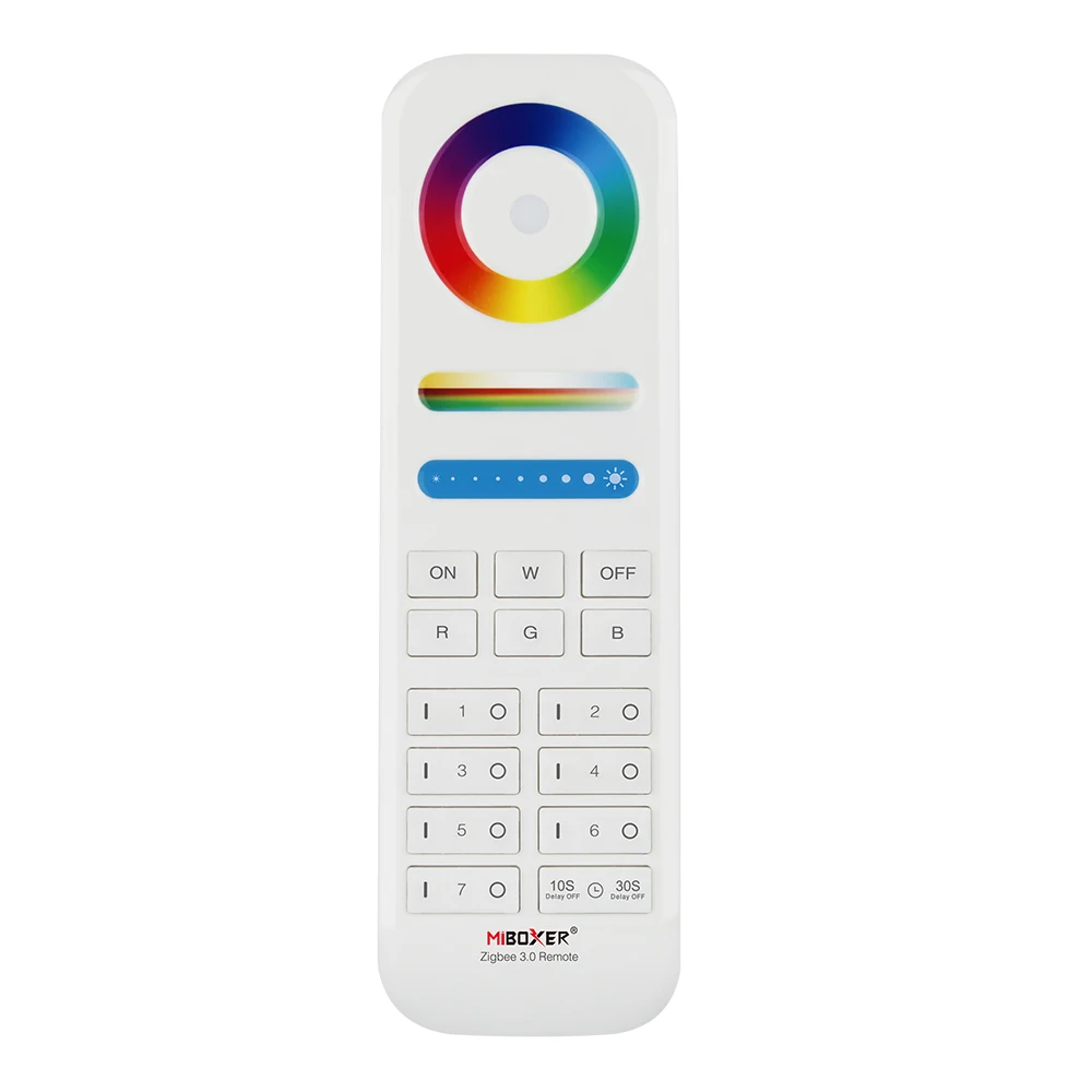 Miboxer FUT089Z Zigbee 3.0 RGB + CCT 리모컨 무선 조광기 RGB + CCT LED 라이트 스트립 용 7 영역 제어