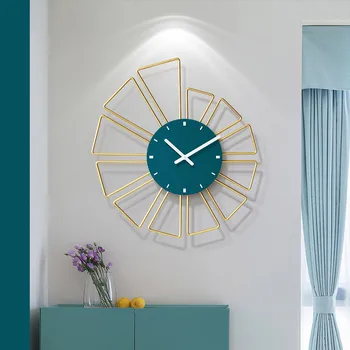 

Nordic Watch Wall Home Decor Decoration Wood Wall Clocks Modern Design For Living Room Hanging 3D Metal Sticker Art Horloge 16"