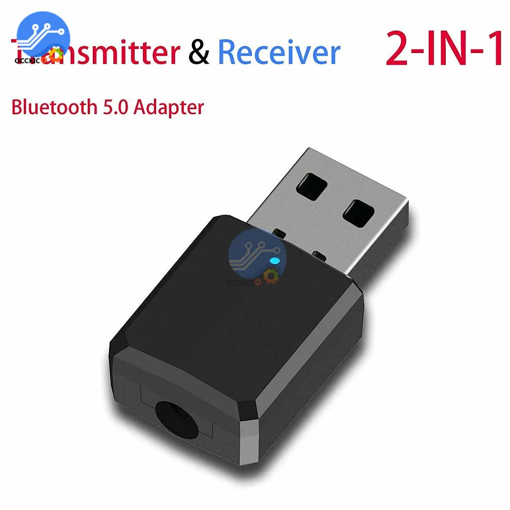 Bluetooth 5,0 аудио приемник адаптер беспроводной передатчик Bluetooth стерео AUX Музыкальная подвеска RCA USB 3,5 мм разъем для ТВ ПК автомобиля - Цвет: Черный