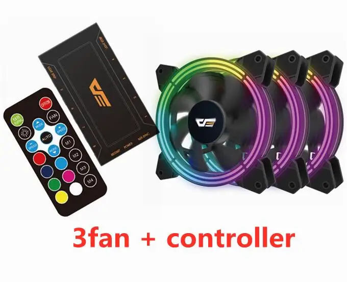 Aigo darkFlash CF11 RGB вентилятор чехол для компьютера PC Вентилятор охлаждения светодиодный 120 мм тихий+ ИК пульт дистанционного управления кулер для компьютера 3 P-5 v AURA SYNC Вентилятор охлаждения - Цвет лезвия: 3fans and IR Remote