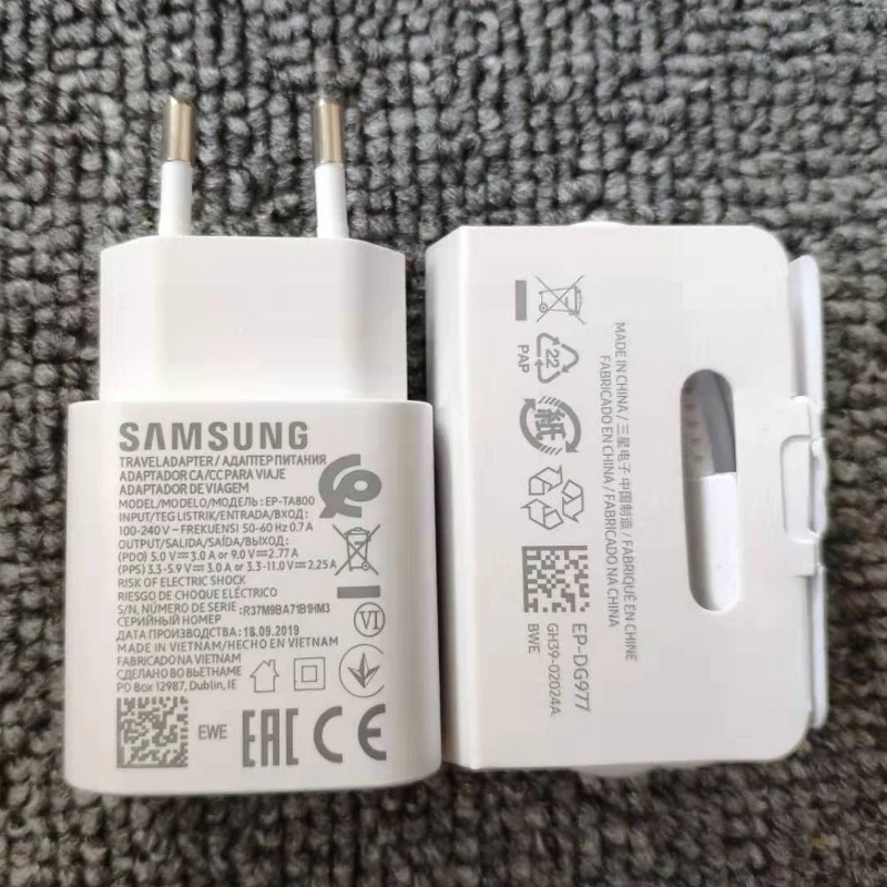 Samsung Note 10 супер быстрое зарядное устройство 25 Вт Usb PD быстрая настенная Зарядка адаптер usb type-c кабель для Galaxy Note10 plus 10+ A90 A70