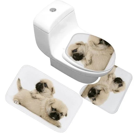 CAMMITEVER 3 шт поводок для собак Набор ковриков для ванной стойка для тряпок туалетный коврик крышка Анти-скольжения абсорбирующий коврик Ванная комната Ковер