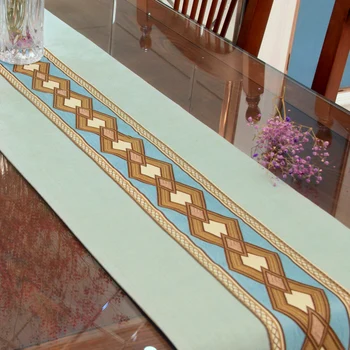 

SBB Table flag cotton linen Embroidered modern simple long table runner 4pcs mat high-quality finest home dinner table decorate