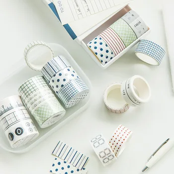 

3pcs Decor Basic Ruler grid dots stripes Washi Tape Set for Scrapbooking bullet journal Masking Tape Stationary School Supplies