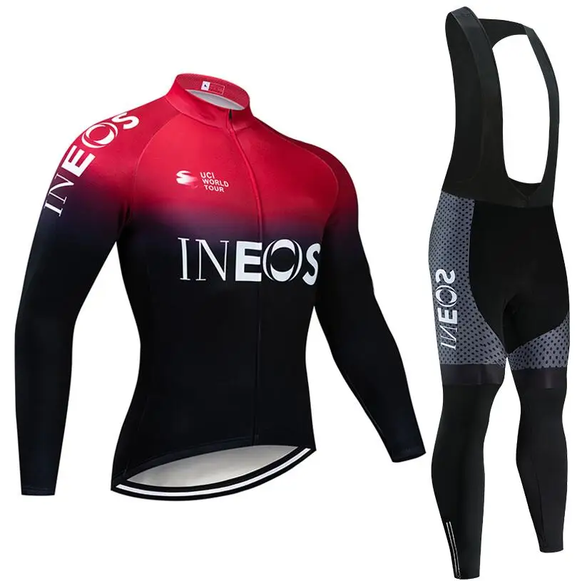 Многоцветный Белая команда INEOS велосипедная майка 20D велосипедные штаны Ropa Ciclismo мужские зимние термо флис pro трикотаж для велосипедистов одежда - Цвет: Многоцветный