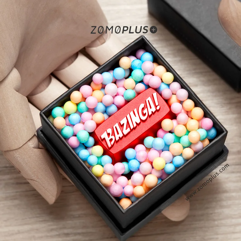 Zomo Bazinga Artesanal Keycap Anodizado Alumínio Compatível Cherry mx Interruptor Backspace Vermelho Prata Colorway Cnc - Imagem 2