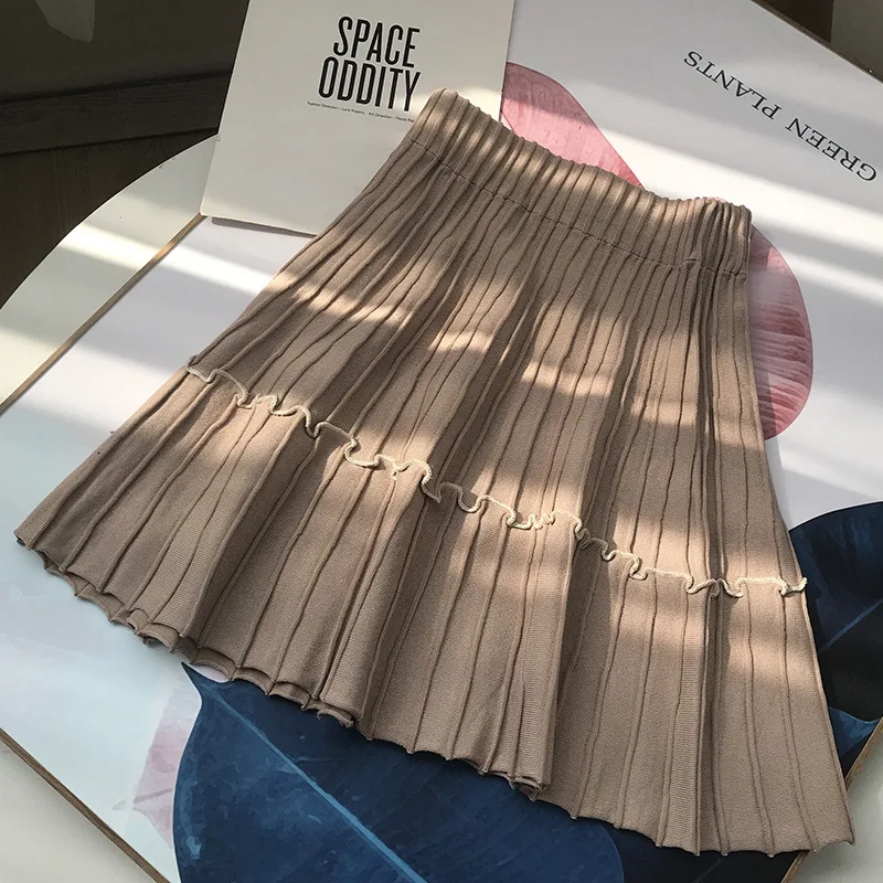 

2019 Korean-style Autumn Versatile High-waisted Knitted Skirt Student Fashion New Style Casual Western Style 10.19