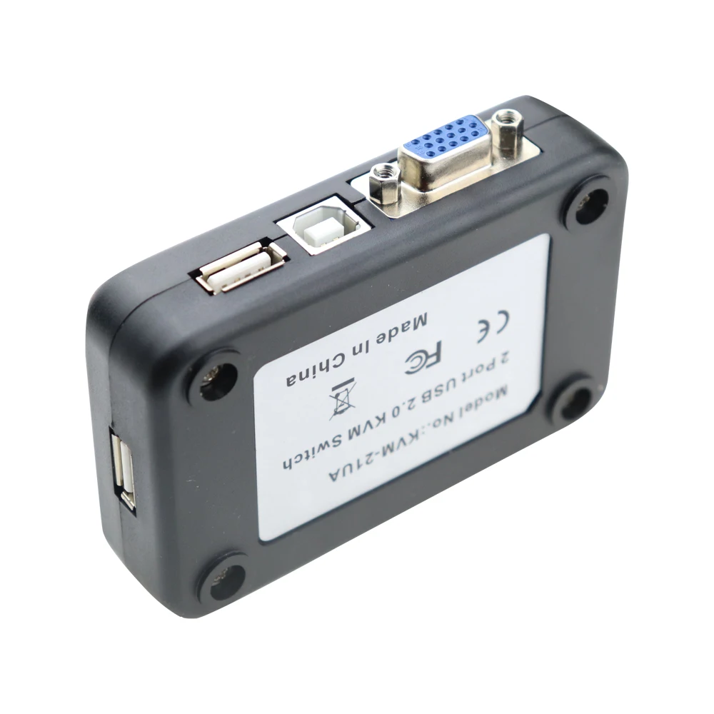  2 In 1 Out USB 2.0 VGA KVM Switch Box 2-Port PC Monitor Switches Box Adapter For Computer Keyboard 