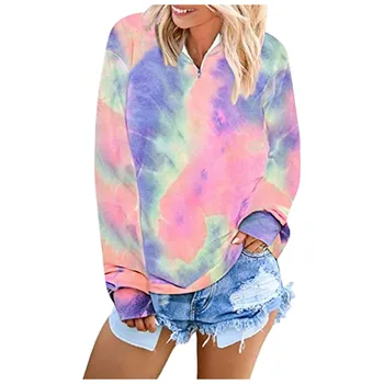 

Chamsgend Women's Tie-dye Printed Sweatshirt Long Sleeve Pullover Tops Blouse Female Clothing 2020 Dropshipping