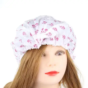 

100pcs/Lot Disposable Shower Caps Waterproof PE Printed Elastic Bathing Caps For Travel Outdoor Hotel Home Shower Caps