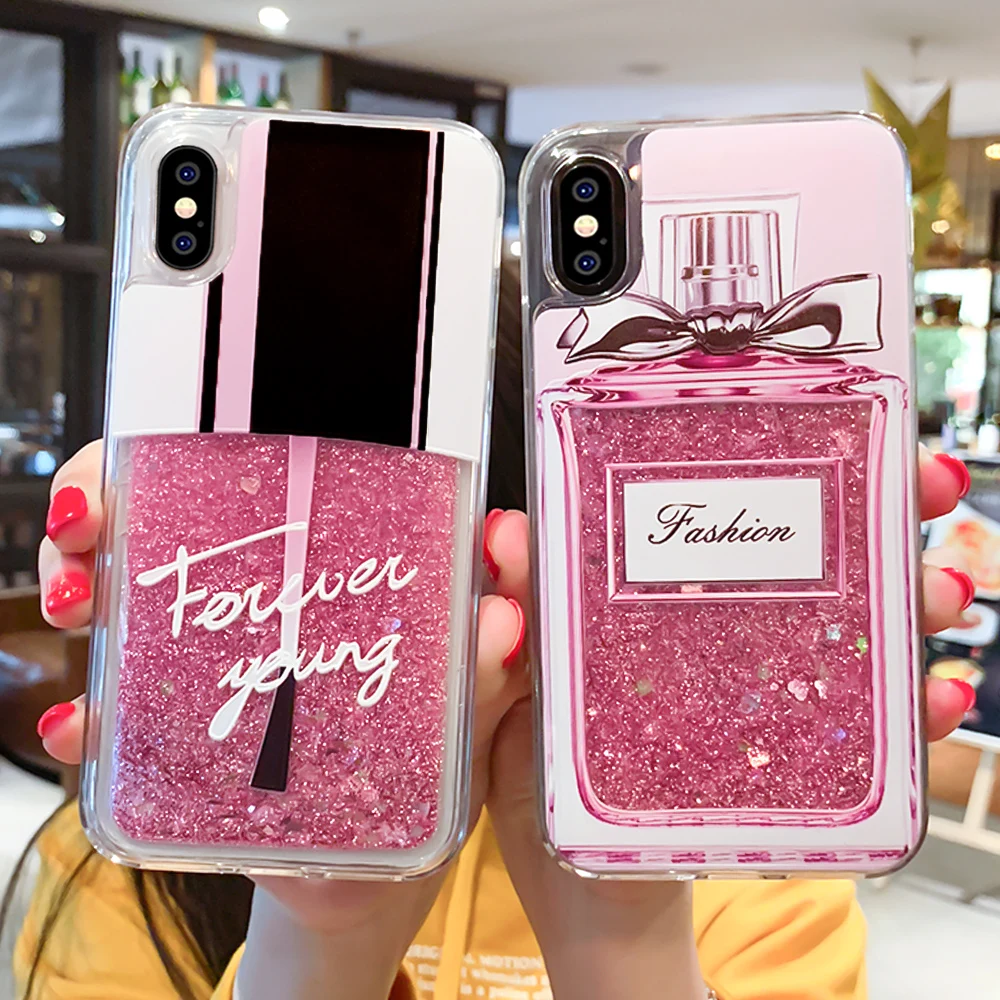 Жидкий зыбучий песок блестящий чехол для iPhone 11 Pro X XR XS Max динамический жидкий