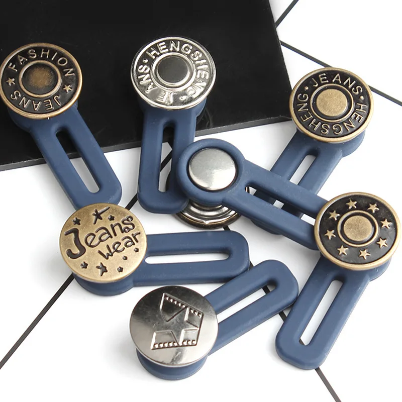

Jeans Retractable Button For Clothing Pant Jeans Metal Waistband Adjustable Extended Buckle Button Jeans Ceinture Sewing Buttons