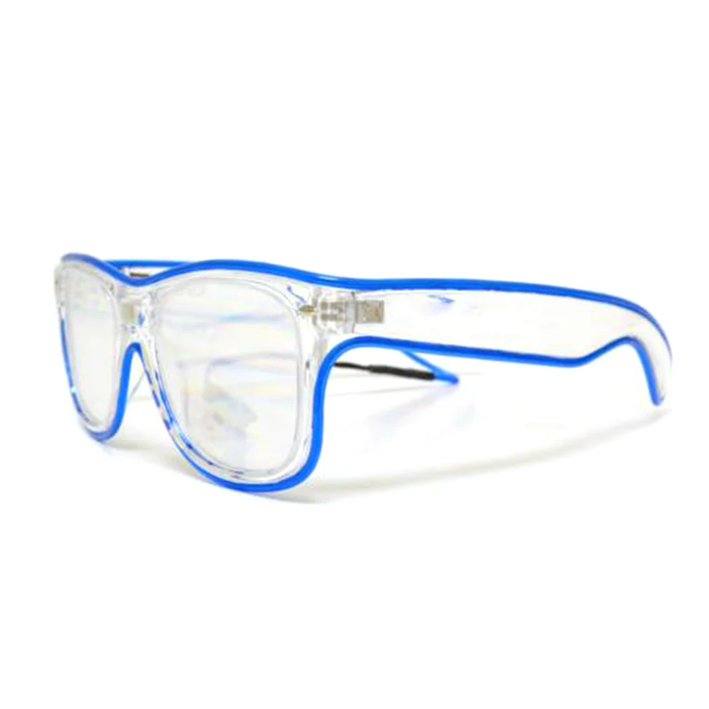 LED Diffraction Glasses Glow Blue LED Diffraction Glasses Universal LED Diffraction Glasses Dustproof Road Dirt Plastic Durable