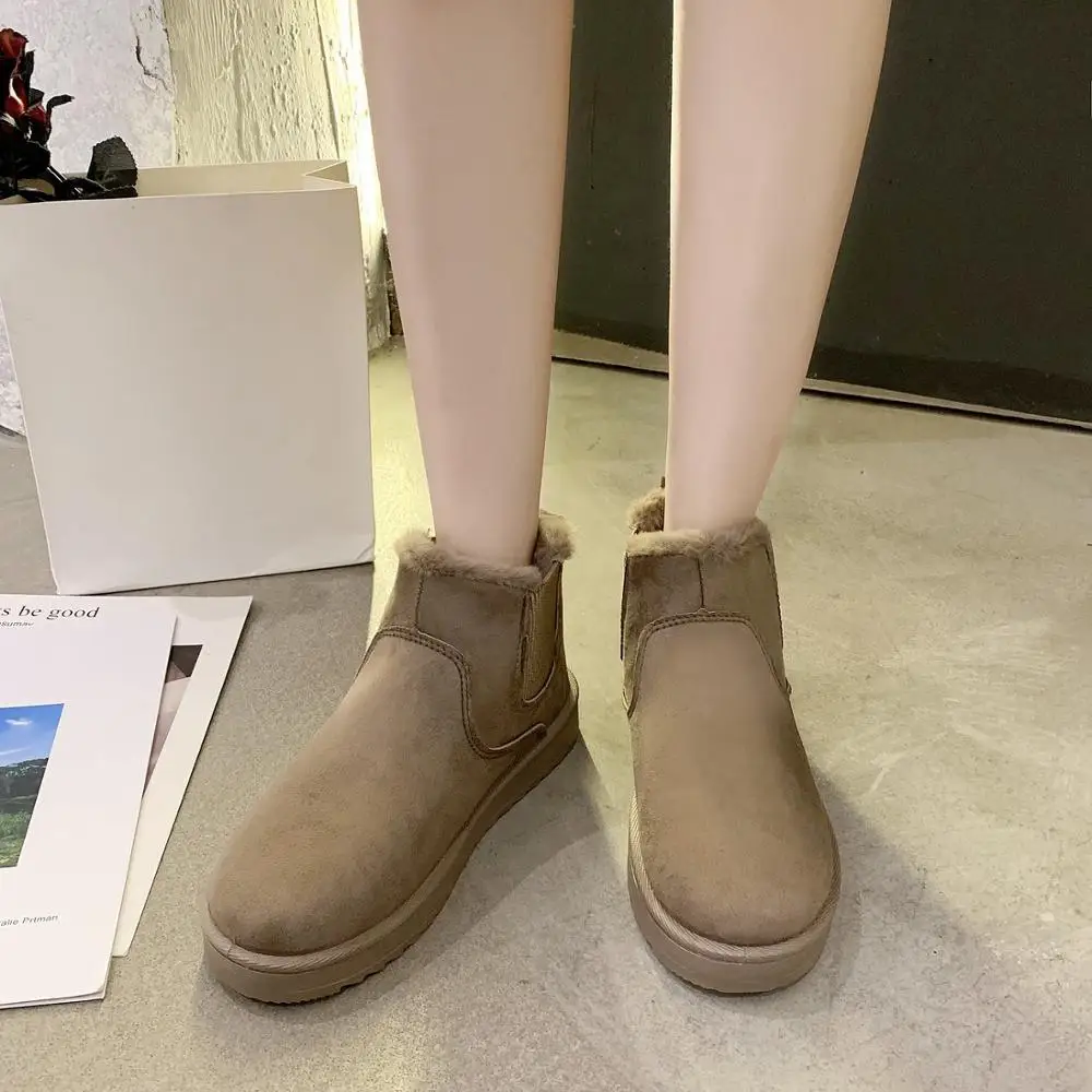 NEW Boots for Women Fashion Flock Beige Brown Black Women's Boots Plush Winter Boots Female Women Shoes Snow Boots Women's Shoes NEW Boots for Women Fashion Flock Beige Brown Black Women's Boots Plush Winter Boots Female Women Shoes Snow Boots Women's Shoes