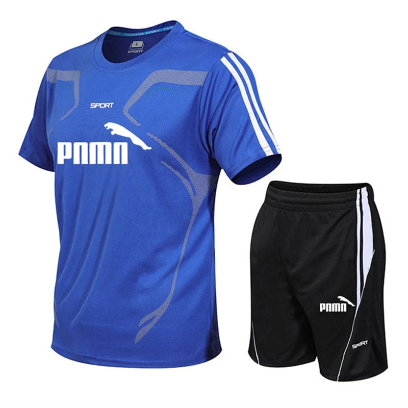 

Quality Men's Running Set Football Ride Training Set Survetement Sports Football Men's Outdoor Futbol Training T-Shirt + Shorts