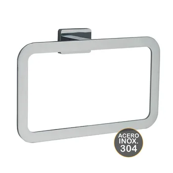 

Kibath ring rack be rectangular and flat rounded shapes. Made of stainless steel, gloss chrome finish