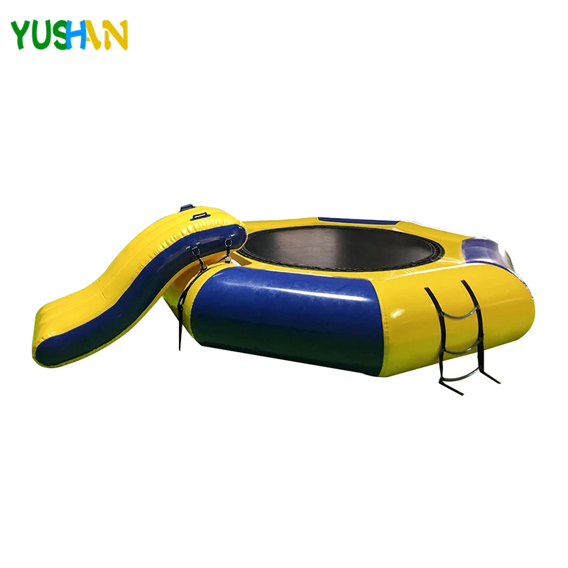 water trampoline with slide