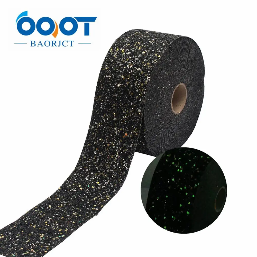 OOOT BAORJCT 197302,75 мм флуоресцентный цвет блестящая Толстая Лента Blingbling, 2 ярдов DIY головной убор ручной работы подарочная упаковка