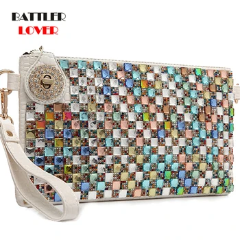 

Women Colorful Rhinnestone Cluth Bag 2020 Designer Luxury Diamond for Lady Party Purse Chic Shoulder Messenger Bags
