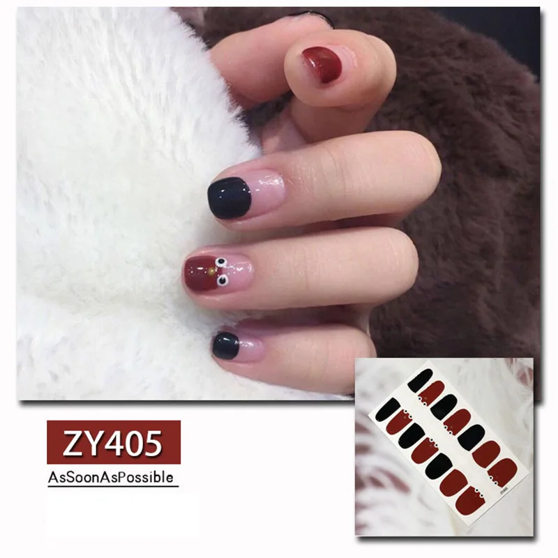 Наклейки для ногтей украшения для ногтей наклейки на ногти из фольги Nailart водонепроницаемые наклейки для ногтей s тату маникюр косметика для женщин - Цвет: ZY405