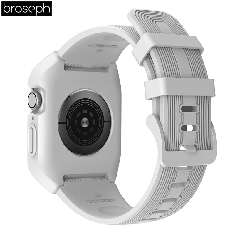 Силиконовый ремешок для Apple Watch, 4 ремешка, 44 мм, ударопрочный чехол для iwatch 3, 2, 1, 42 мм, ремешок для часов, ремень, браслет