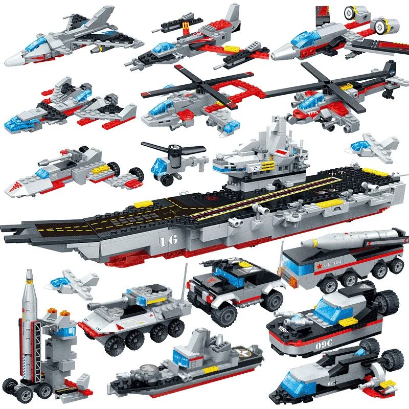 

Goood Gudi Nuclear Power Aircraft Carrier 8709 Eight in One Body Warships Educational Gift Children Students Assembled Building