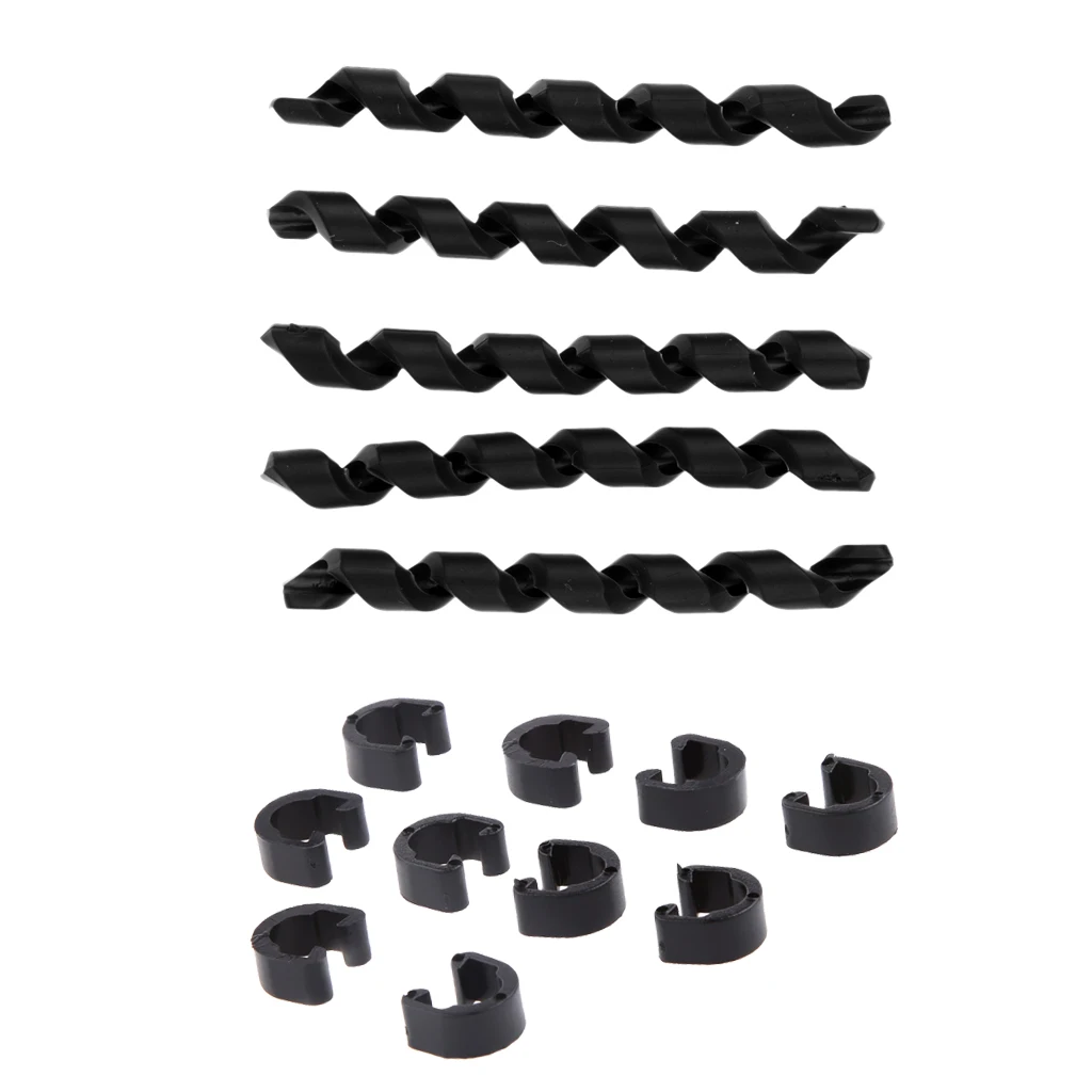 Black Road Mountain MTB Bike Housing C-Clips + Bicycle Cable Protector Bike Brake Shift Frame Housing