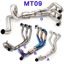 MT09 Мотоцикл выхлопная труба Модифицированная нержавеющая сталь скутер передняя труба полная система для yamaha FZ-09 MT-09 mt 09 slip-on