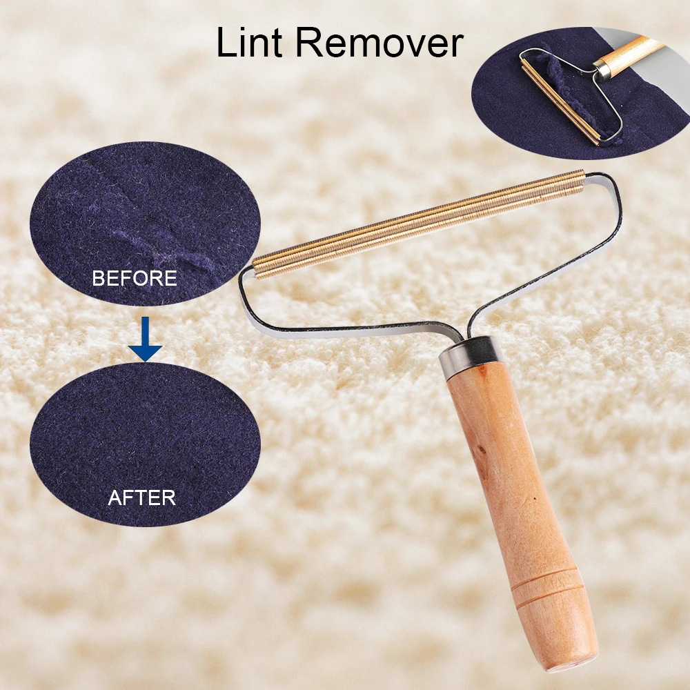 Portable Lint Remover Clothes Fuzz Fabric Shaver Brush Tool Power-Free Fluff Removing Roller for Sweater Woven Coat
