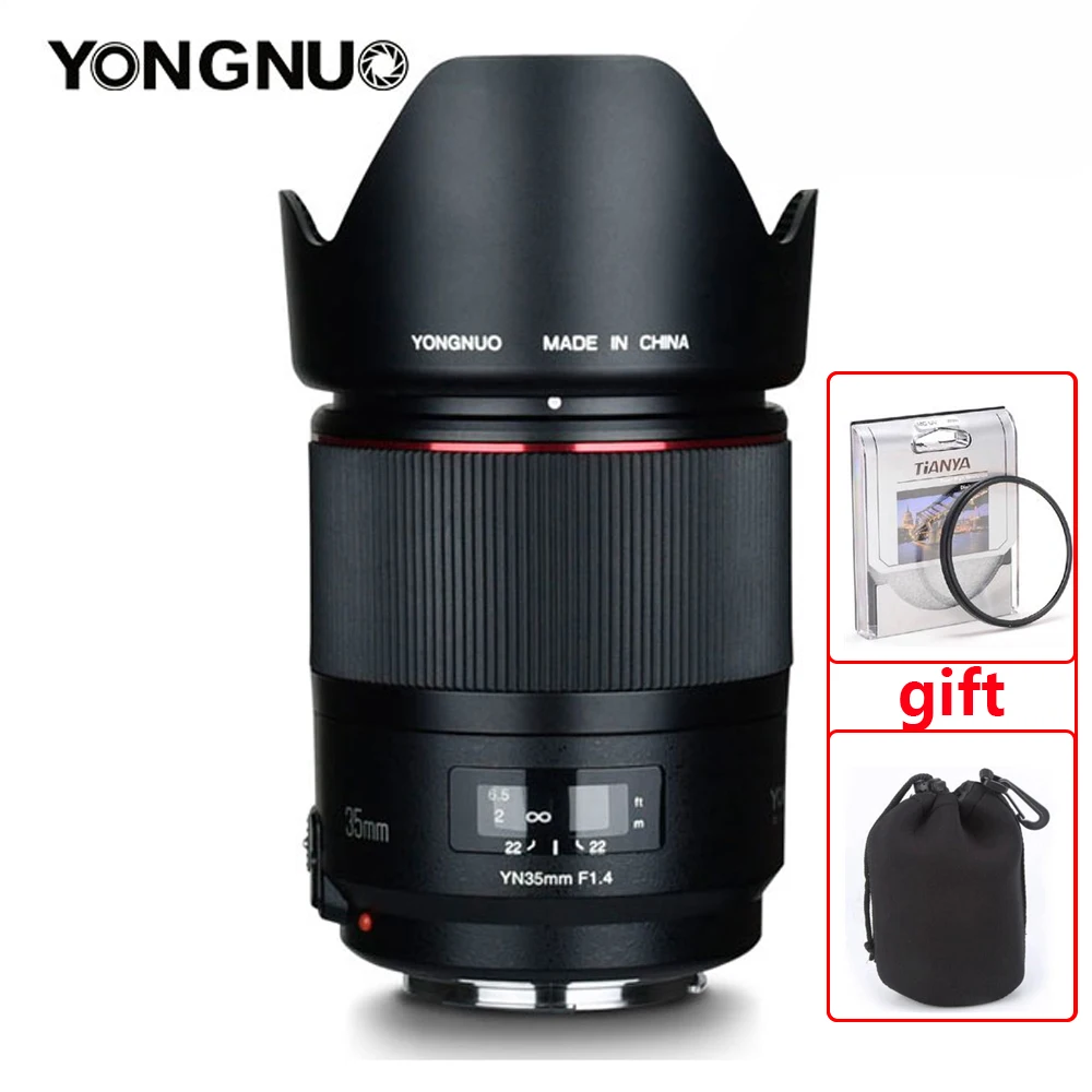 YONGNUO YN35MM F1.4 широкоугольный объектив для Canon 600D 60D 5DII 5D 500D 400D объектив для Canon с яркой диафрагмой