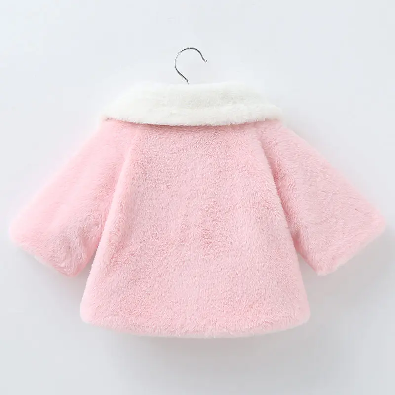 Lovely Winter Clothes Newborn Kids Baby Girl Fur Coat Cloak Cape Jacket Snowsuit Outerwear Clothes Princess Infant Wool Coat