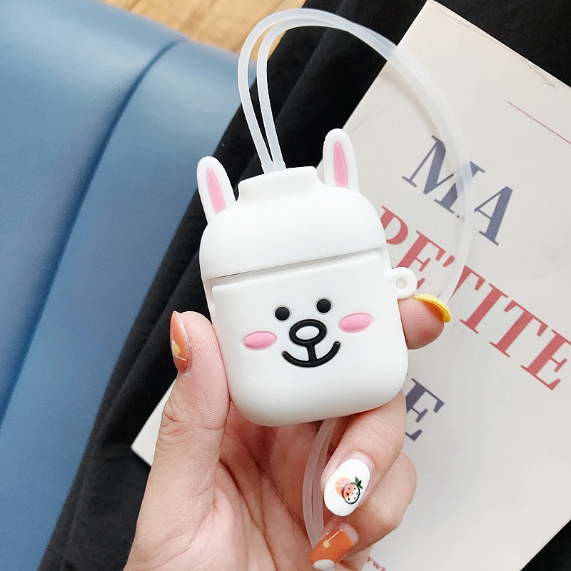 Мультяшный чехол для наушников для Apple Airpods, силиконовый чехол, милые аксессуары для Airpods 2, беспроводная bluetooth-гарнитура, защитный чехол - Цвет: 634