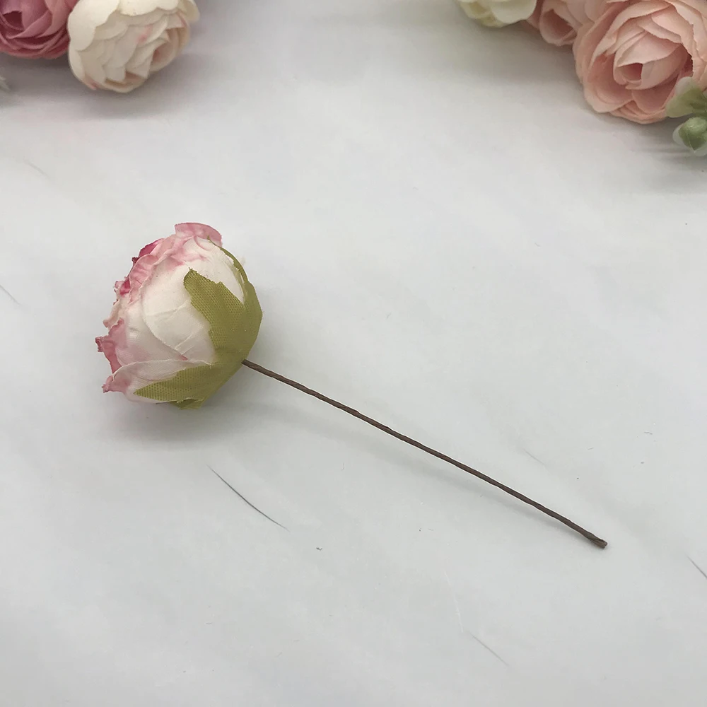 6 Piece of Simulation DIY Garland Forest Headdress European Tea Bud, Hot Edge Retro Rose Silk Flower Bud Decoration Material