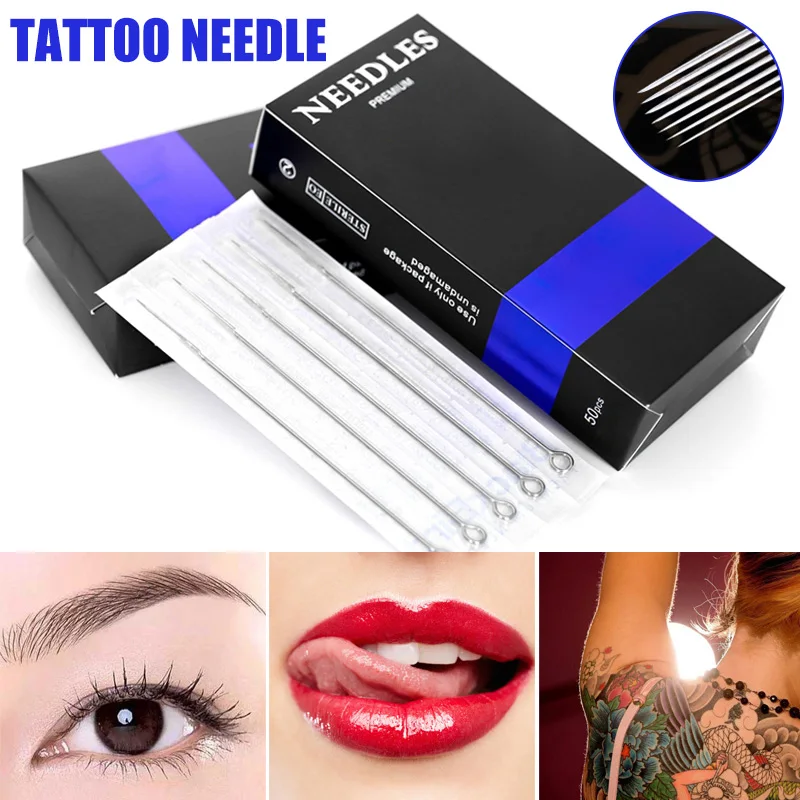 

50pcs Disposable Tattoo Needles Set Sterilized Tattoo Lining Cartridge Needles Body Arts Tool HB88