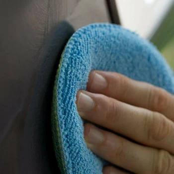 

12PCS Microfiber Foam Sponge Round Shape Blue Hand Pocket Control Polish Wax Applicator Car Detailing Cleaning Pad 5inch