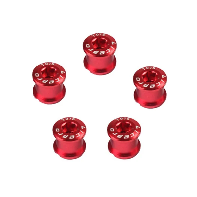 8.5mm Red 5pcs 5 шт., винты для велосипедных двойных цепных колец, 8,5 мм, CNC 7075 T6, болты для велосипедных цепных колес из алюминиевого сплава, для горного велосипеда, шатуны - Цвет: 8.5mm Red 5pcs