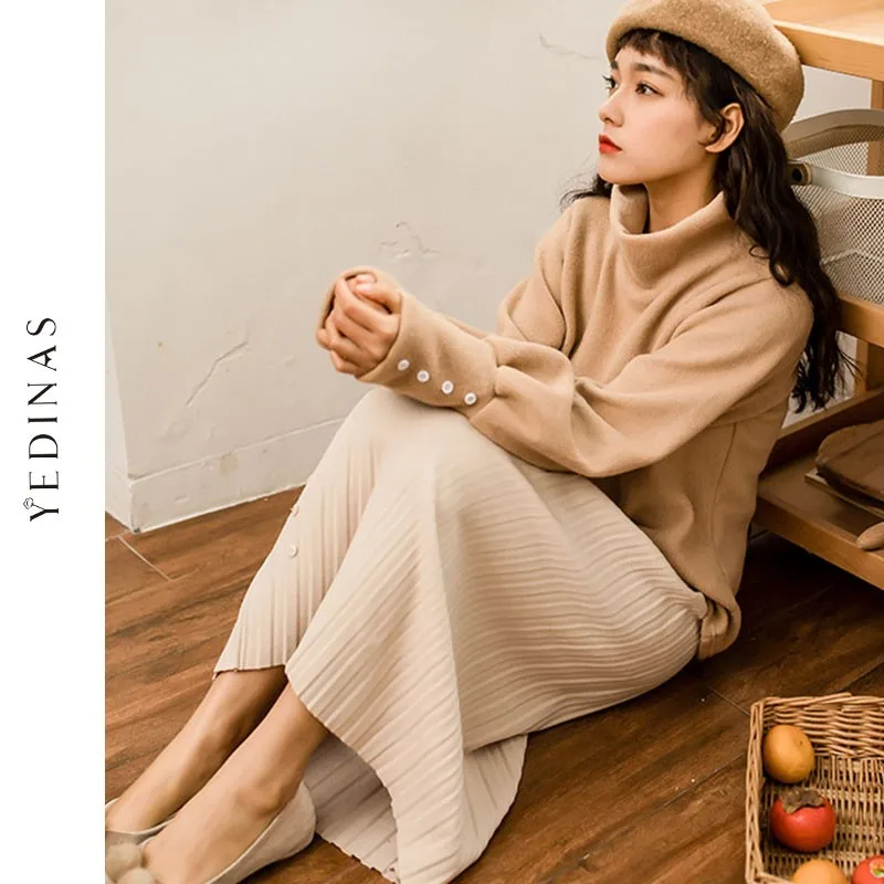 

Yedinas Cotton Sweet Turtleneck Hoodies Women 2020 Autumn Winter Warm Japanese Korean Sweatshirt Harajuku Kawaii Hoody Ladies