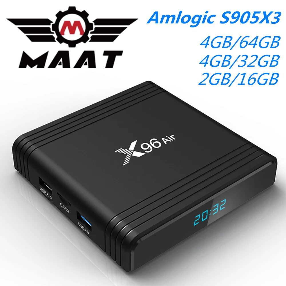 

X96 Air Amlogic S905X3 4GB Ram 32GB 64GB Smart TV Box Quad Core 4K 8K 2.4G&5GHz Wifi USB3.0 Set Top Box Android 9.0 TVBox X96Air