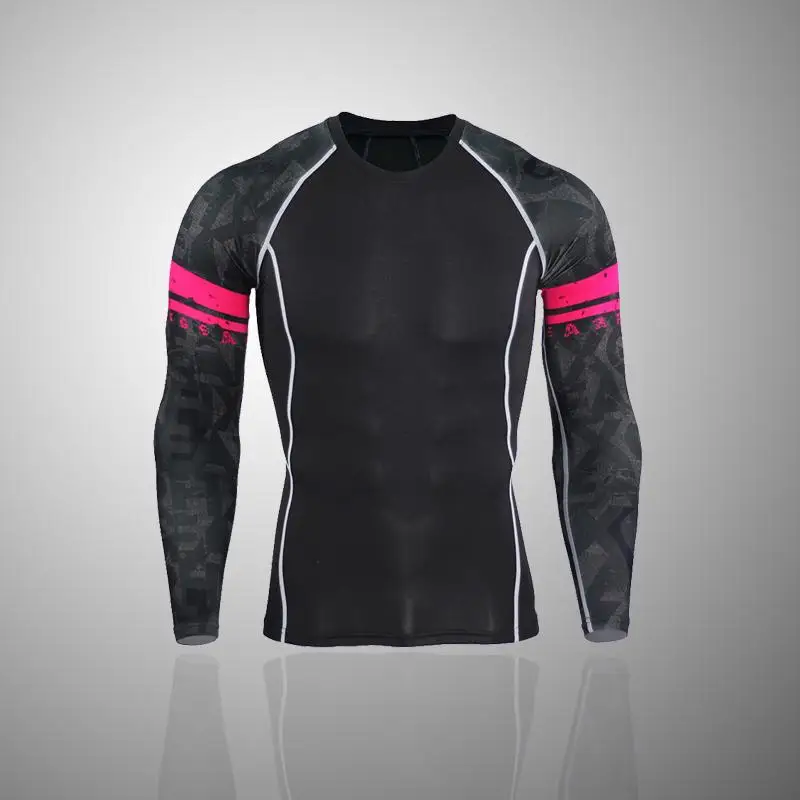 shirts Новое мужское термобелье базовый слой спортивный костюм теплые мужские зимние спортивные костюмы компрессионная спортивная одежда термобелье 4XL - Цвет: shirts