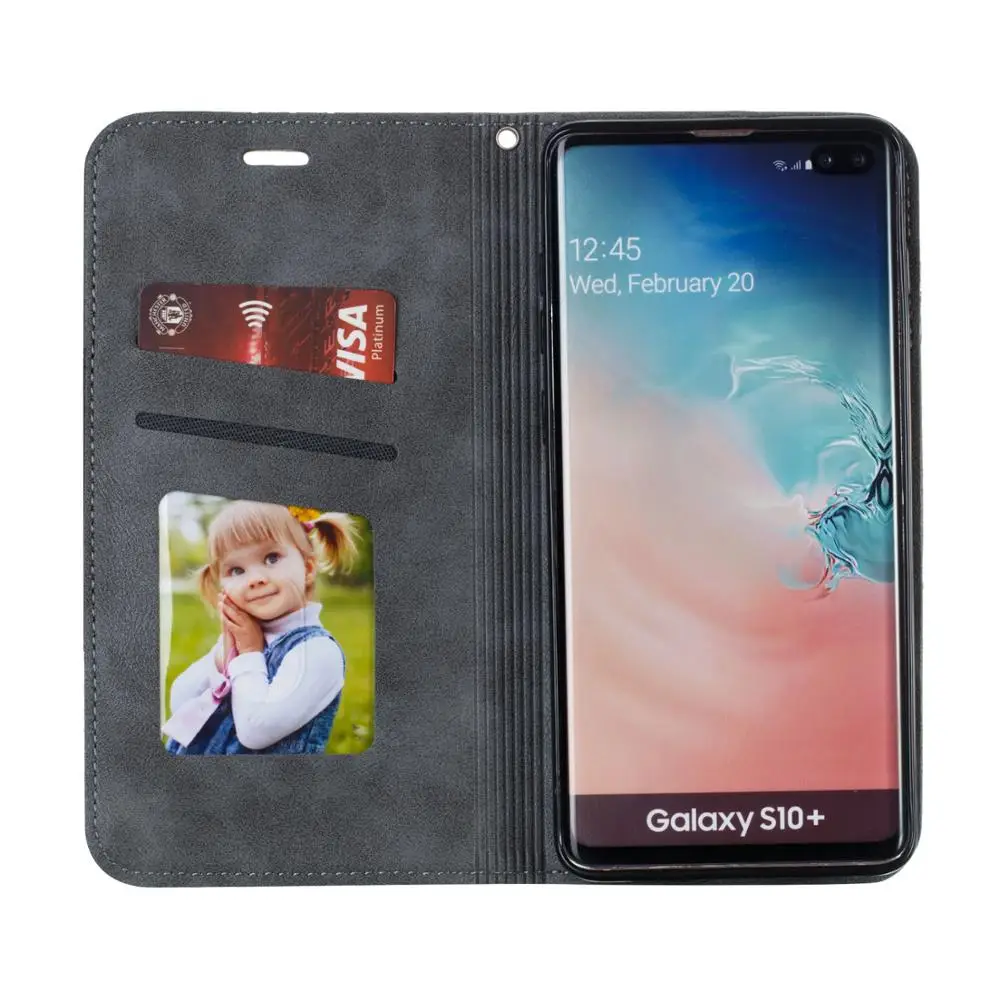 Чехлы-бумажники с отделениями для samsung Galaxy Note 10 Pro A10 A20E A10 A20 A30 A40 A50 A70 S9 S10 S10E чехол с откидной магнитной крышкой и обложка на заднюю панель из искусственной кожи