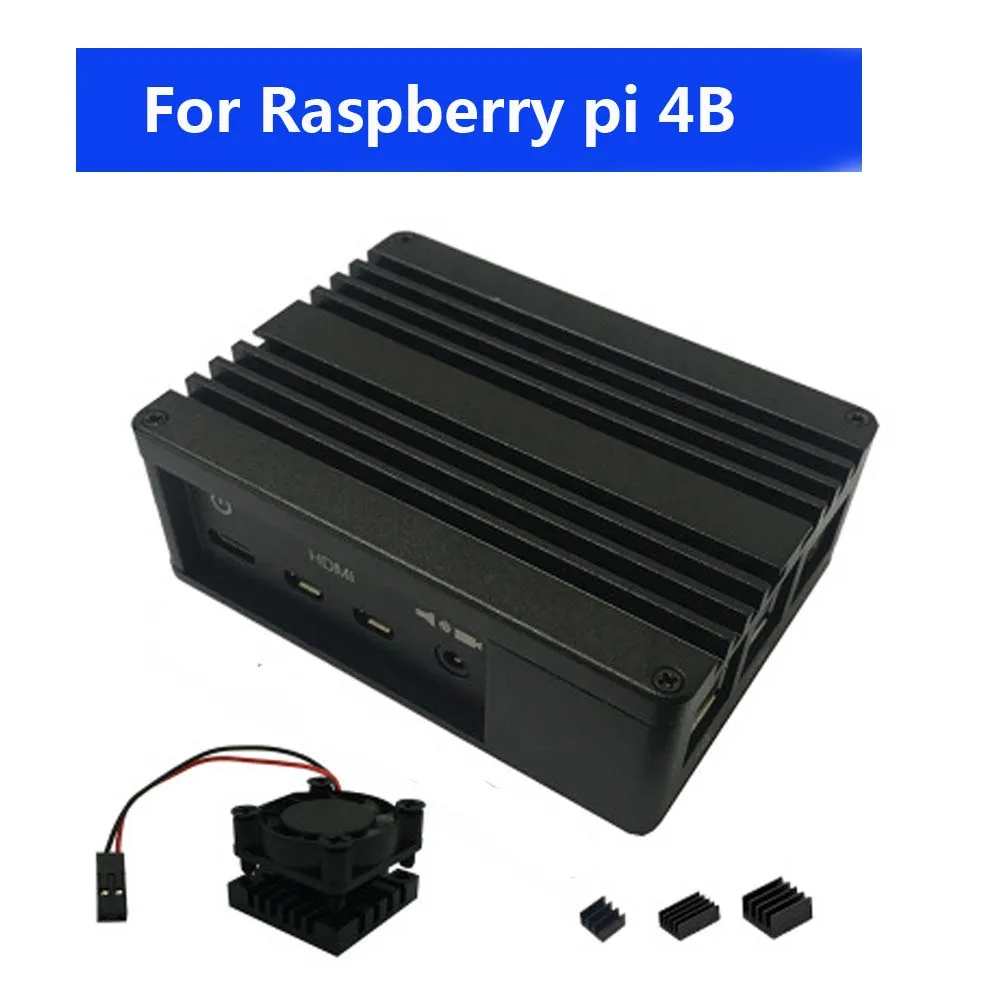 Новый Алюминиевый чехол корпус с вентилятором теплоотвод для Raspberry PI 4B |
