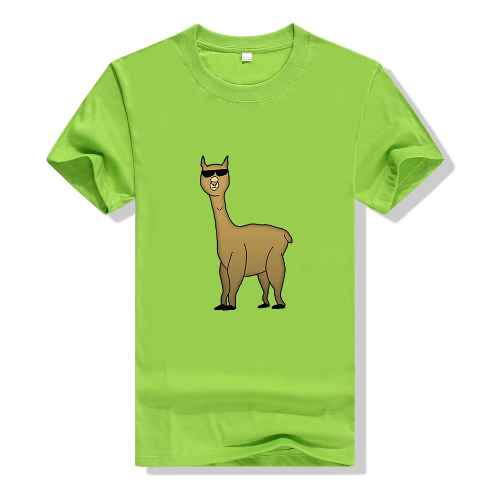 

Harajuku Funny Alpaca Graphic Printing T-shirts Fashion Beautiful Streetwear Women's shirt Casual Cheap Round Neck Grenn Tshirt
