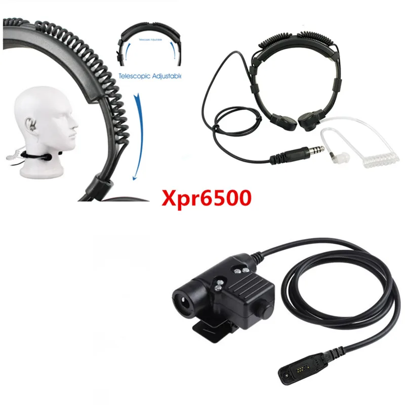 Новое телескопическое воздуховод наушников u94 разъем для Motorola rXiRP8200 XiRP8260 XiRP8268 XPR6350 XPR6380 XPR6550 XPR6580 - Цвет: Черный