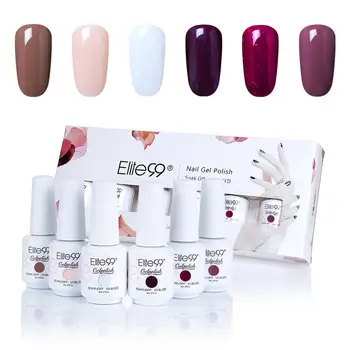 Elite99 6 stücke Klassische Gel Polnisch Tränken Weg Vom UV LED Semi-permanent Lack Primer Gel Polnischen Salon maniküre Set 8ML