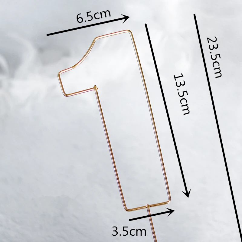 23.5cm iron 1 Железная проволока, 1, 8, 18, топперы для торта, цветок, украшение для дня рождения, вечеринки для взрослых, церемония, свадьба, детский душ, принадлежности для выпечки, подарок - Цвет: 23.5cm iron 1