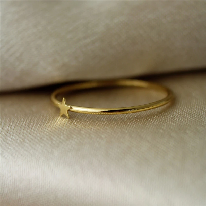 14K Gold Filled 3,5mm Stern-Stapelring S Boho Gold Schmuck Minimalistischer Knöchelring Anillos Mujer Gold Accessoires Damenringe – Detail 16
