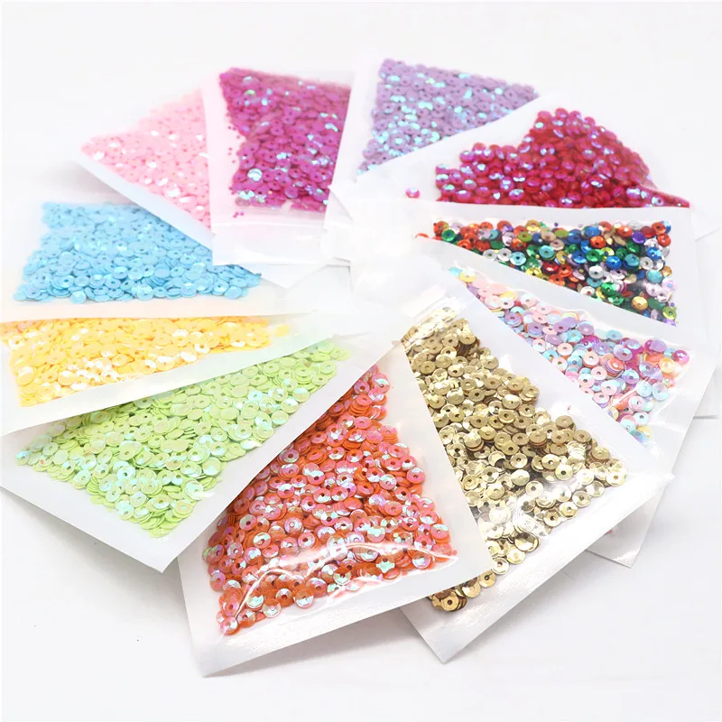 Sequin Sewing Accessories Curved Colorful Loose Hand-sewn Sequins 10g for Sewing Wedding Crafts Women's Clothing Support 4mm 5mm
