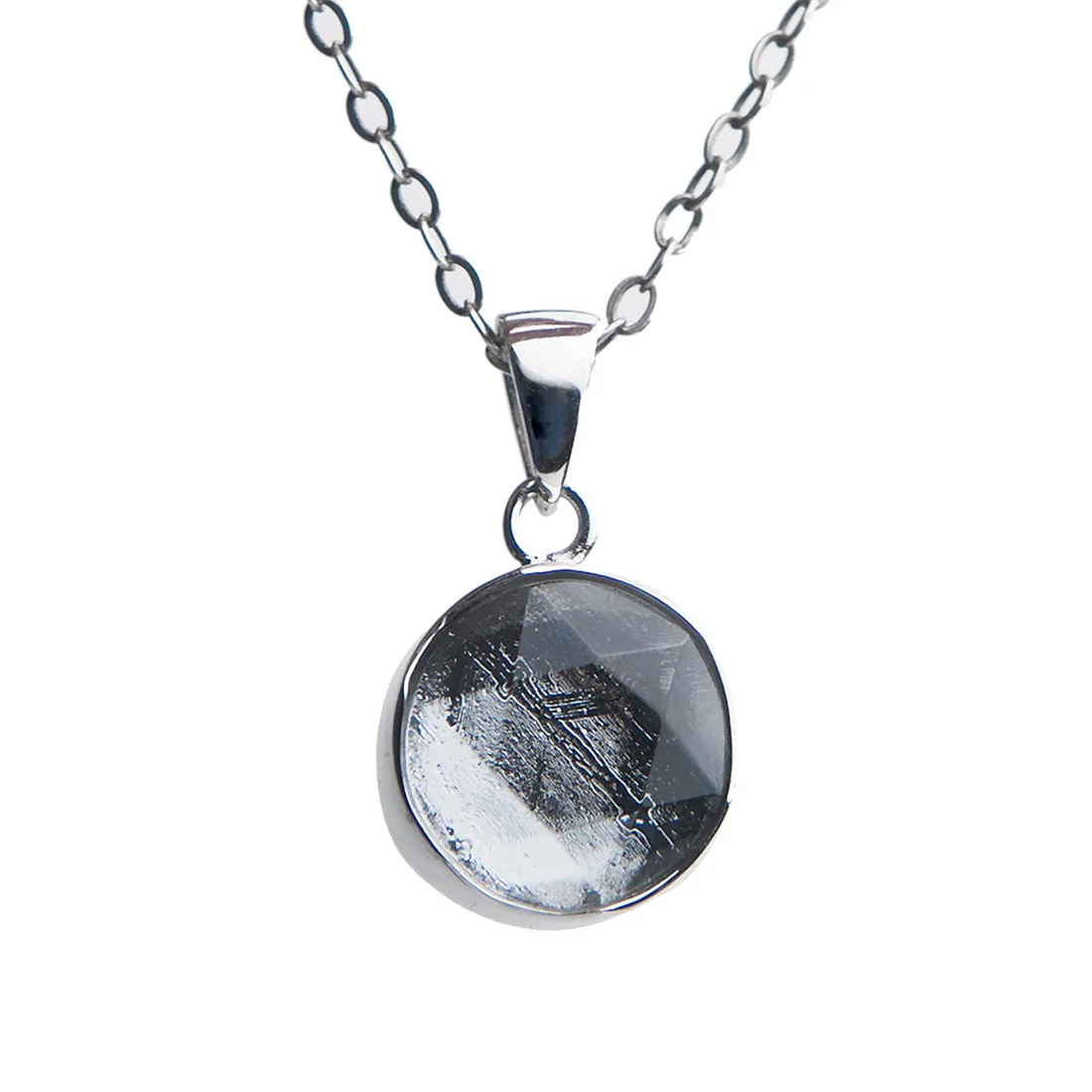 10mm Silver Подвеска метеорит из натурального железа Gibeon, ожерелье для женщин, мужчин, Давида, звезда, форма молдавита, 925 серебряная цепочка, ювелирное изделие AAAAA - Цвет камня: 10mm Silver
