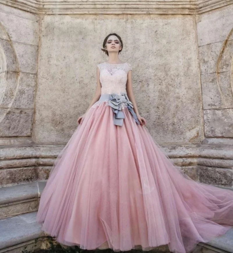Vestido De Noiva, винтажное свадебное платье, длинное, пышное, цветное, винтажное, розовое, кружевное, бальное платье, Радужное,, платья для матери невесты